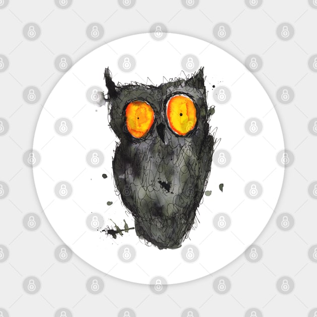 Scary owl Magnet by Bwiselizzy